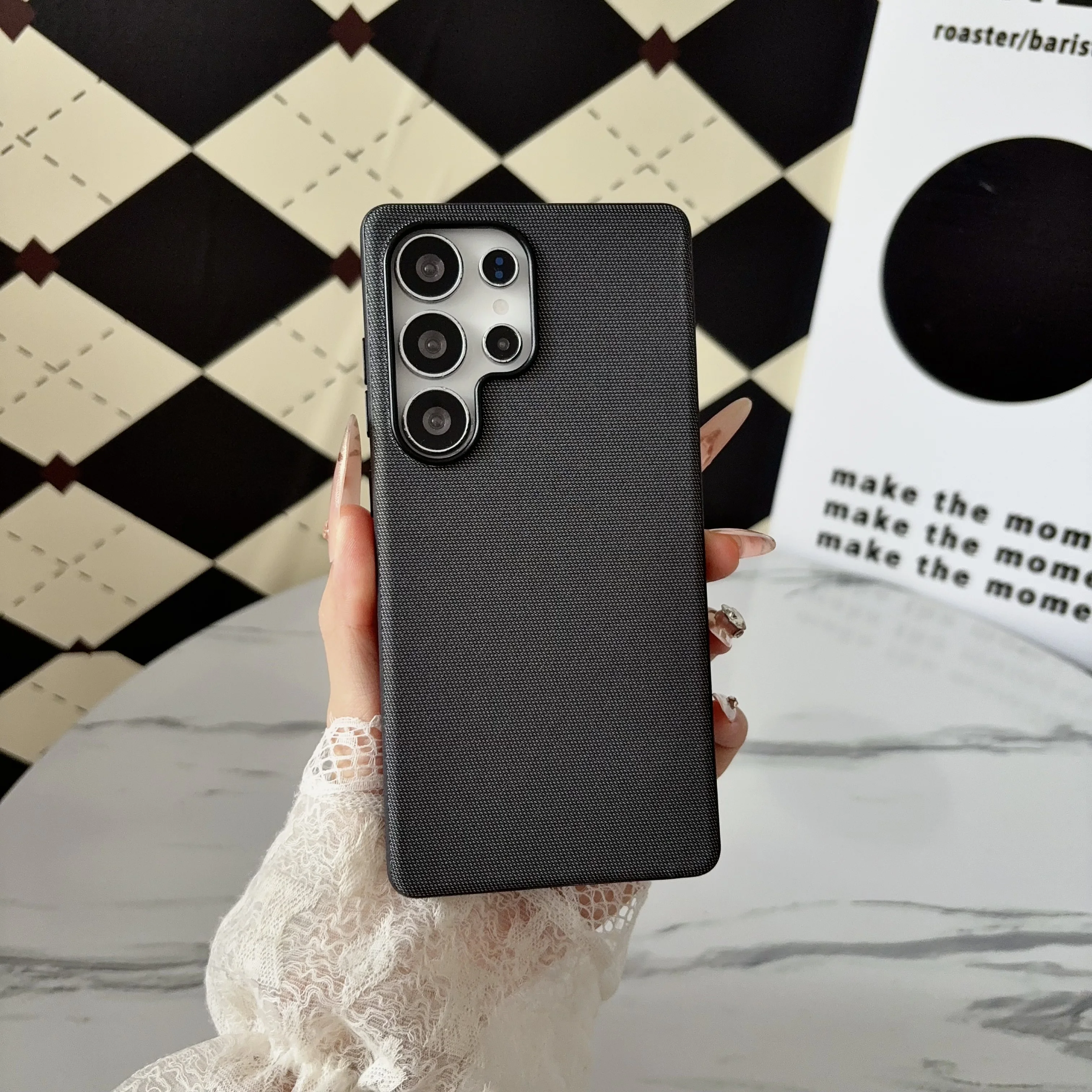 Luxury Tech Woven Magnetic Adsorption Case for Samsung Galaxy S26 S23 S22 Ultra S25 S24 Plus for Magsafe Wireless Charging Cover