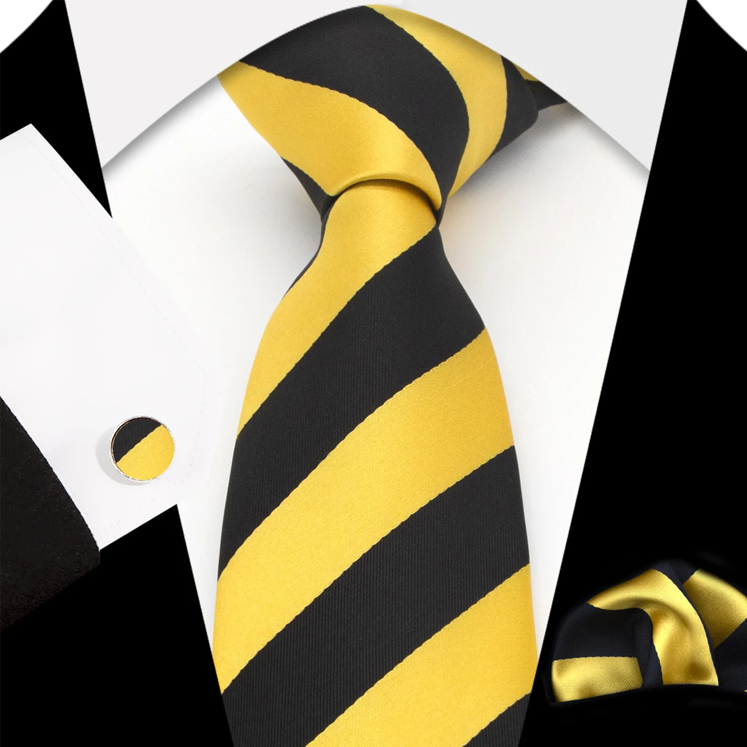 

Wholesale Men's 8cm Tie Set, Tie, Cufflinks Pocket Towel Striped Men's Business Dress Wedding for Birthday Boy Gift Dropshipping