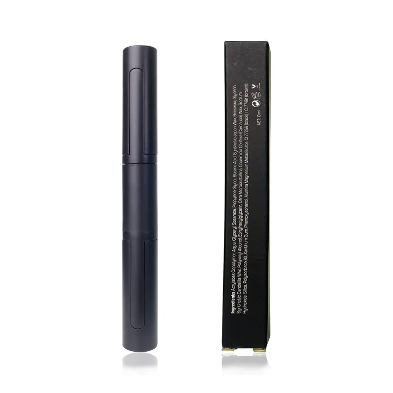 Double-Ended Silk Fiber Waterproof Mascara Fácil de Secar Maquiagem Grosso Natural Preto Mascara