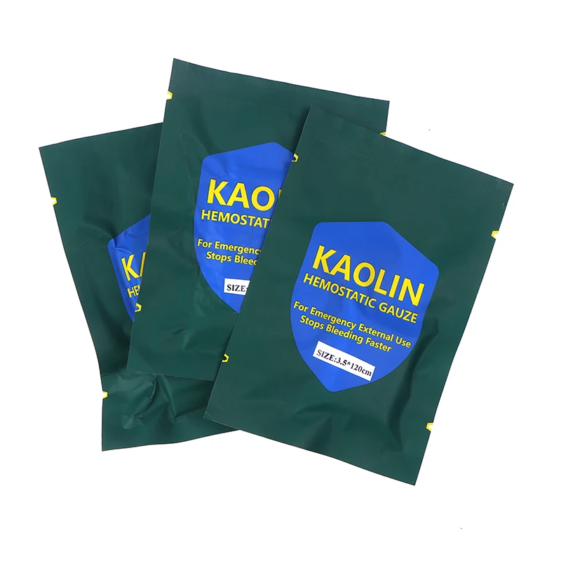 1PC Hemostatic Kaolin Gauze Combat Emergency Trauma Soluble For Ifak Tactical Military First Aid Kit Medical Wound Dressing