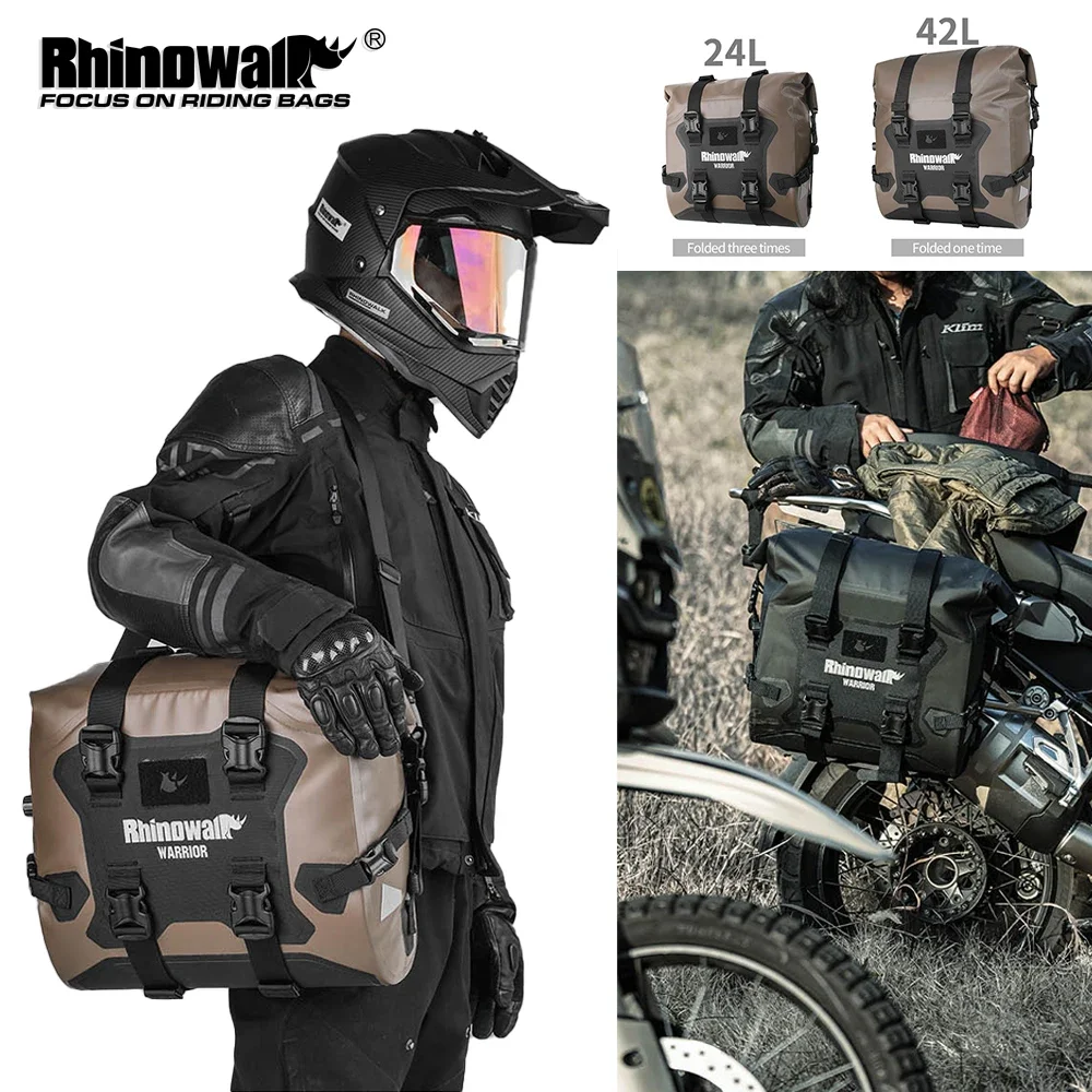 

Rhinowalk Motorcycle Side Bag Waterproof 24L Quick Release Motorcycle Saddle Pannier Bag Universal Fit Motor Accessories 1/2PCS