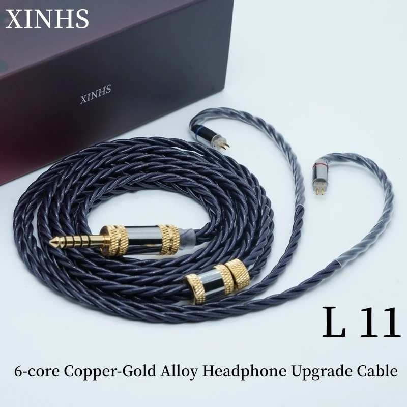 

XINHS L11 6-Core Copper-Gold Alloy Headphone Upgrade Cable Sound Quality Enhancement 2.5/3.5/4.4mm 0.78mm 2PIN/MMCX/IE900