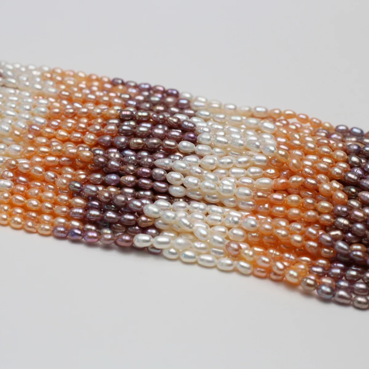 

Natural Freshwater Pearl 3-4mm 4A Small Rice White-orange-purple Loose Bead Jewelry Make DIY Necklace Bracelet Women Gift Women