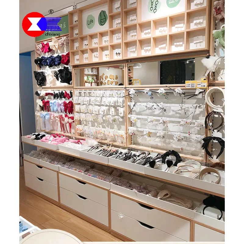 custom.Customized Light Duty Metal Wood Jewelry Display Shelf Earrings Rings Hair Clips in Jewelry