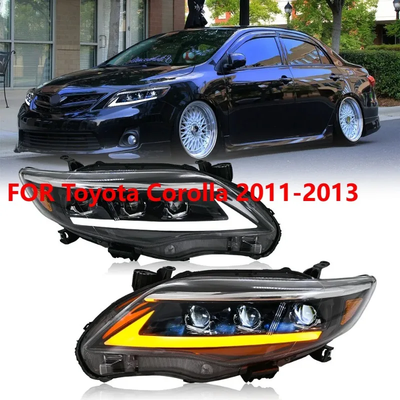 

2 шт. светодиодные фары в сборе для Toyota Corolla 2011-2013, дневные ходовые огни DRL