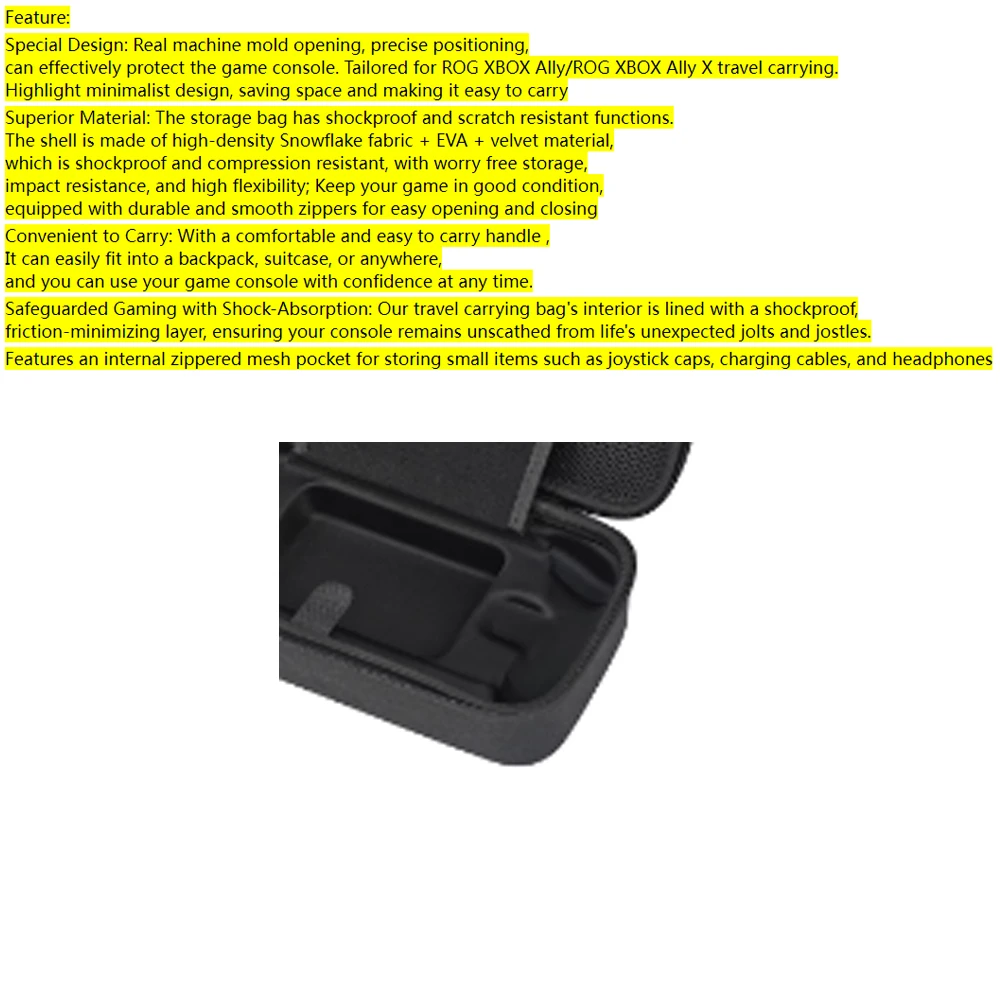 

Carrying Case for ROG XBOX Ally/ROG XBOX Ally X, Portable EVA Travel Case Shockproof Storage Bag Protective Cover Accessories