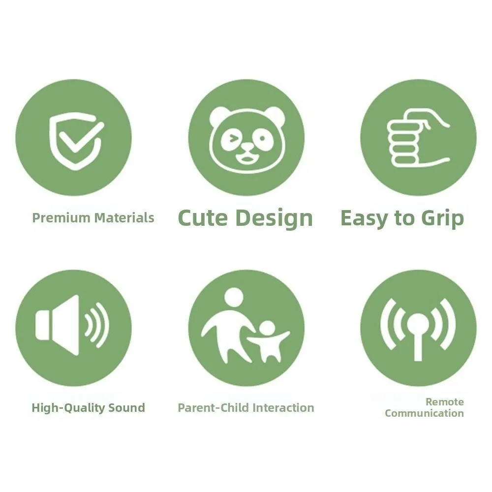 2 個のパンダ子供用トランシーバーおもちゃトランシーバー放射線なしミニハンドヘルドトランシーバーハングロープ付きバッテリー駆動