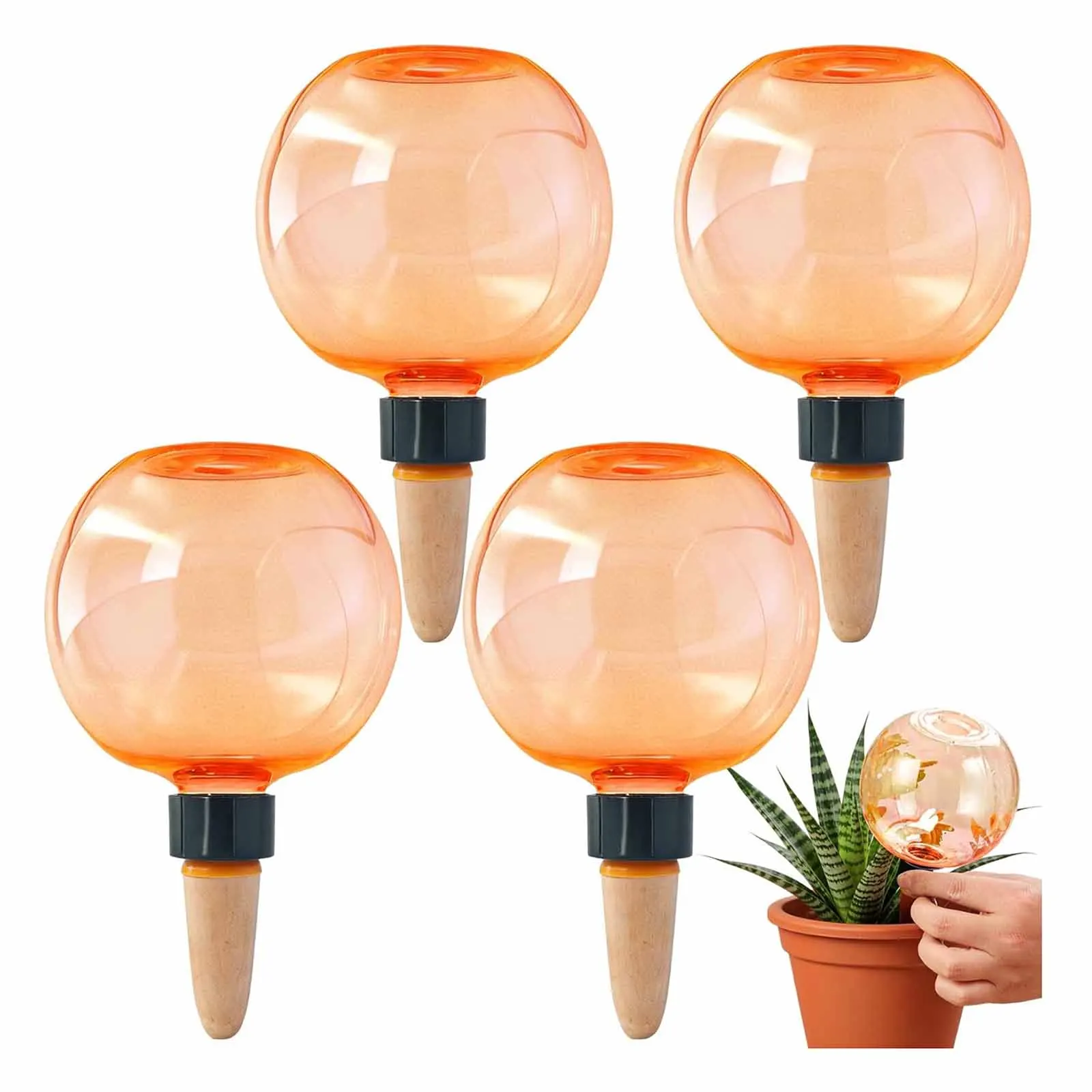 1/4pcs Plant Self Watering Globes Automatic Plant Watering Device 500ml Transparent Watering Bulbs for Indoor/Outdoor Plants