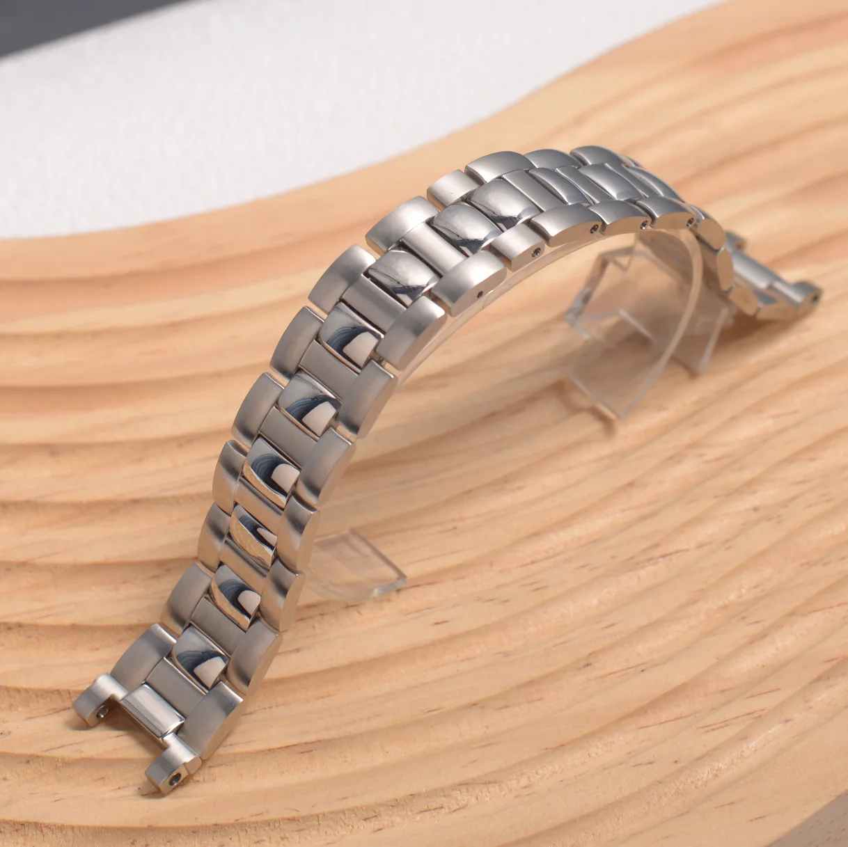 For Cartier PASHA Series 20*12mm Concave Stainless Steel Watch Band Strap Bracelet
