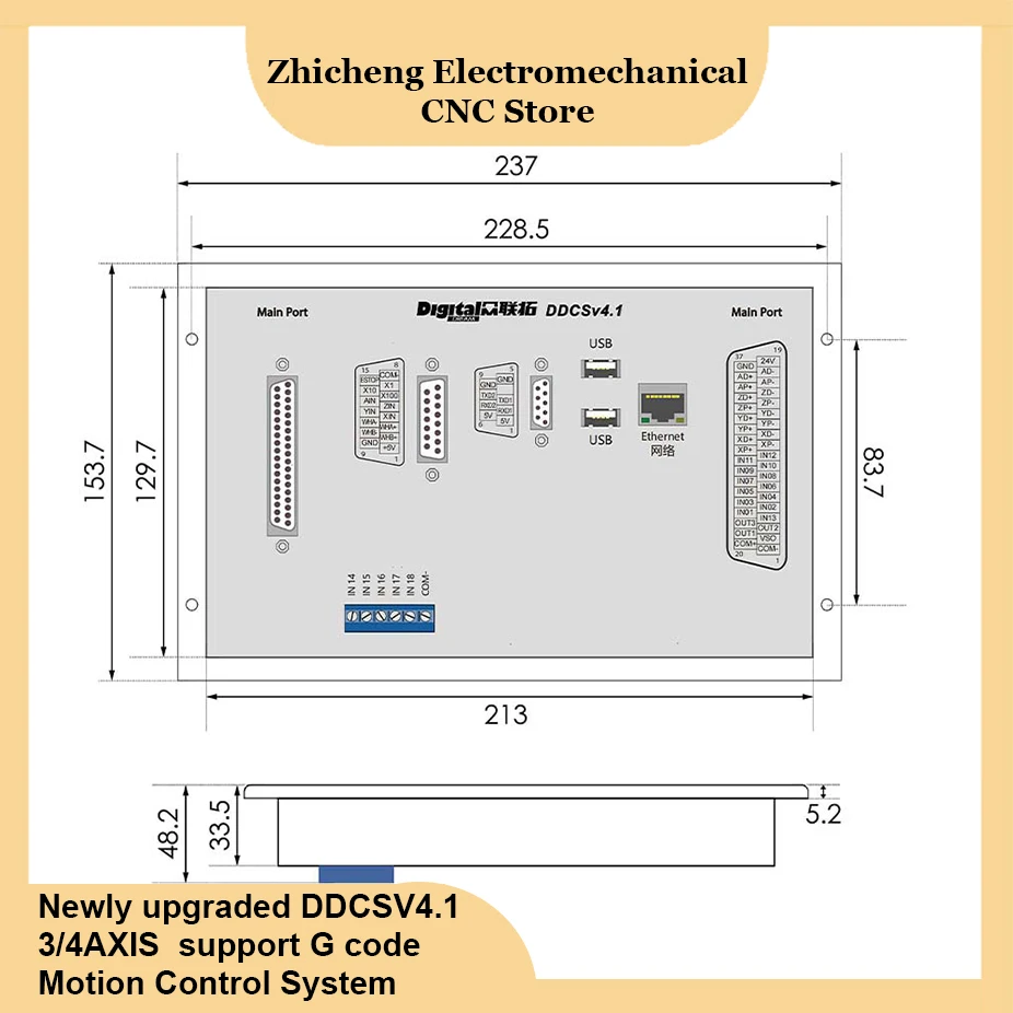 New Arrival! DDCSV4.1 Standalone Motion Controller Offline Controller Support 3 axis/4 axis USB CNC controller interface