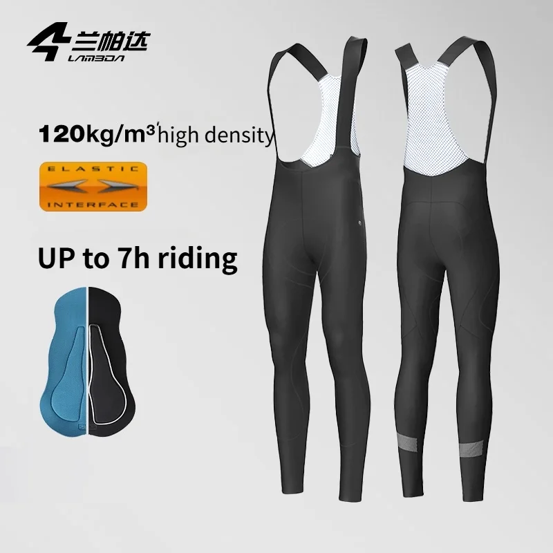 

Lameda-Fleece Cycling Trousers for Men, Warm Bib, Mtb Bike Trousers, Double Bib, Winter Pants, New