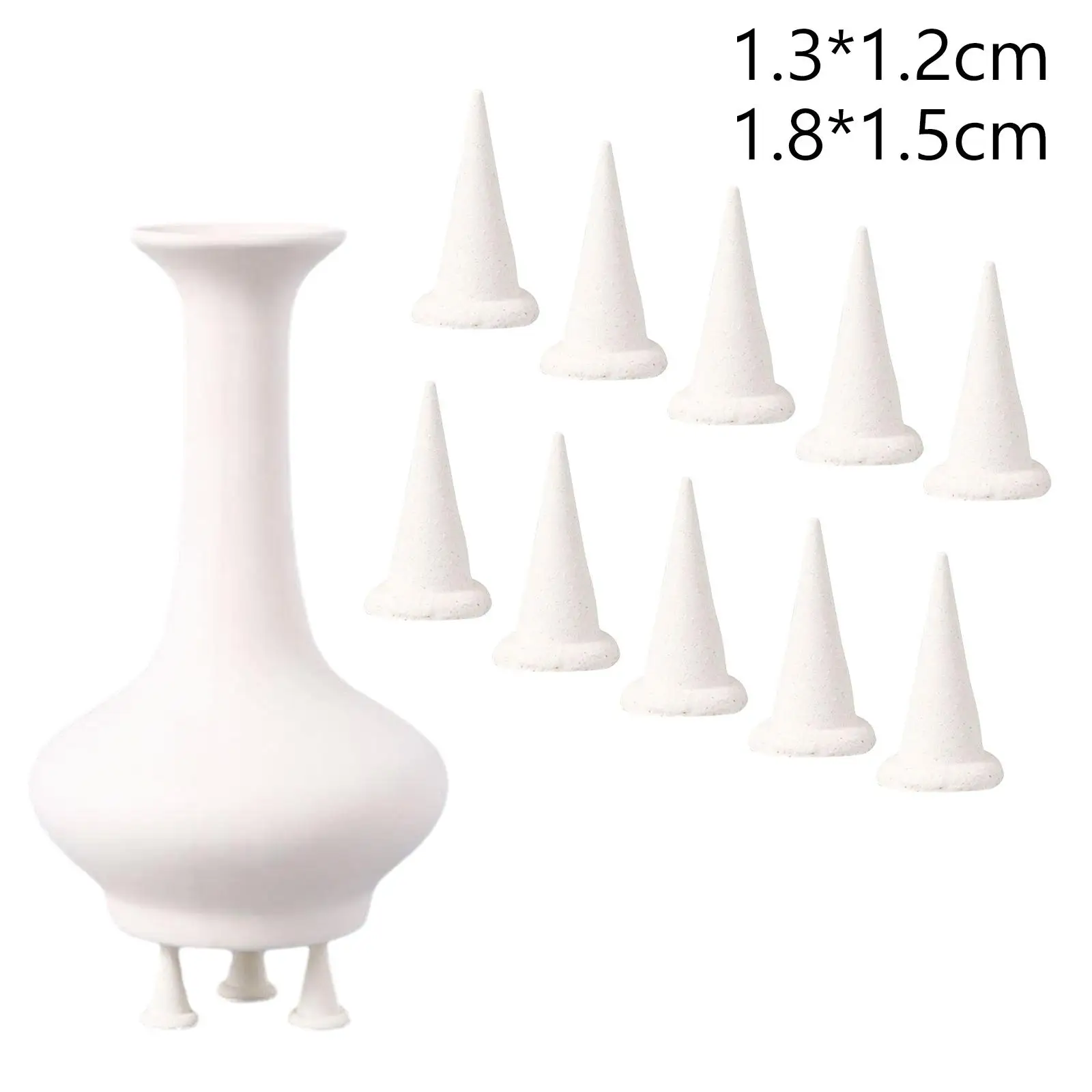 10 Pieces Ceramic Support Nails Pottery Tool Stand High Temperature Resistant Pottery Firing Support Nails Transparent Glaze