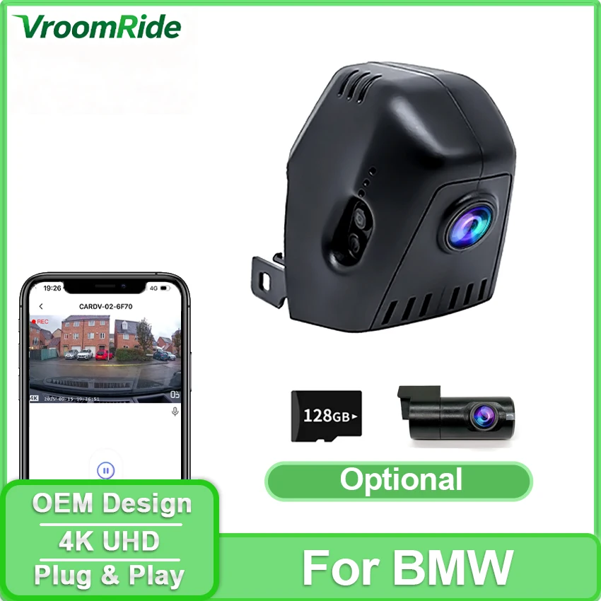 For BMW 2017~2022 2023 G30 G31 G38 G11 G12 G32 M5 F90 5 series 530i 540i 520i 520d 530d 540d FHD Wifi Car DVR 4K Dash Cam Camera