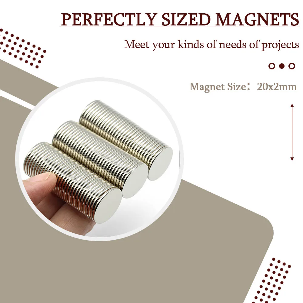 20 مللي متر x 2 مللي متر سوبر قوي جولة مغناطيس النيوديميوم مغناطيس قوي N35 صغير دائم المغناطيسي ندفيب مغناطيس الثلاجة 20x2 #4