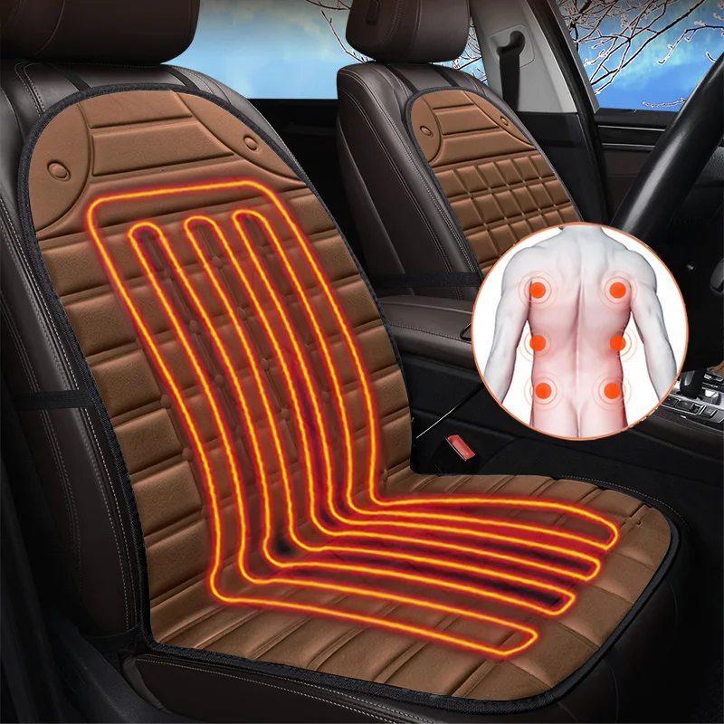 Universal Car Heatable Seat Cushion Winter Single Piece Short Plush Seat Cushion Three Piece Set Auto Interior Accessories