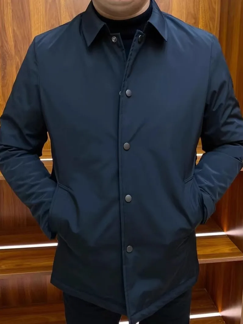 

Men's Autumn Winter New Sle Cotton Added Collar Button Simple Busin Net Version Jaet Cool And Sli M Outerwear