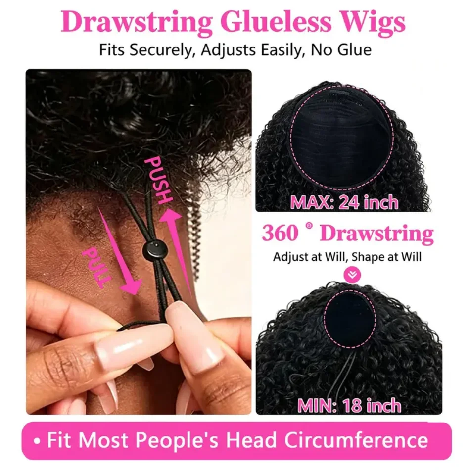 Burmese Curly Half Wig Human Hair Wig 3 In 1 Seamless Flip Over Half Wigs Beginner Friendly Glueless Wigs Human Hair With Spiral End Elastic Drawstring Wear And Go Wig Natural Color view 4