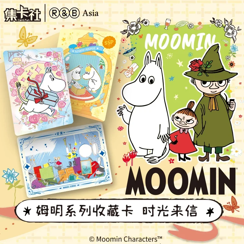 Carte Moomin originali carte con lettere a tempo classici finish carte da collezione periferiche giocattoli per bambini regali