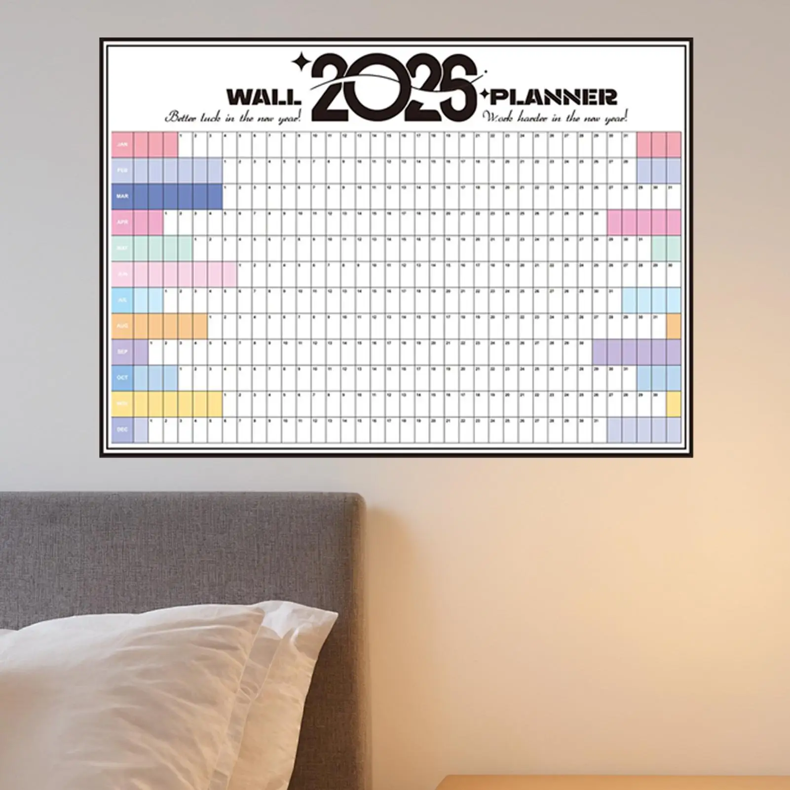 

Большой настенный календарь-планировщик на 2026 год, большая таблица-органайзер для школы, колледжа, офиса, дома, кухни, классной комнаты, семьи