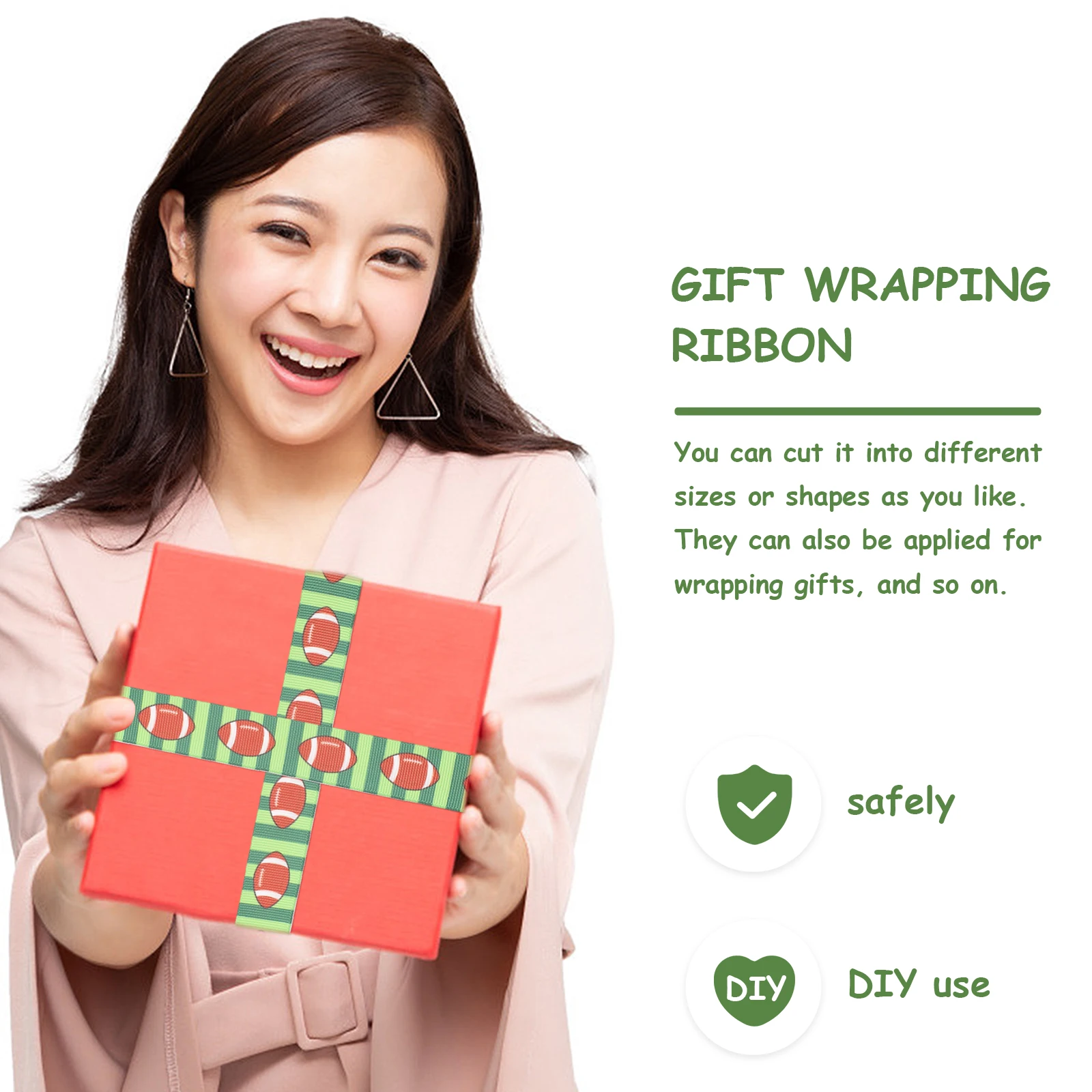 

Ribbon Roll Gift Wrapping DIY Crafts Bow Making Party Decorations Polyester Rugby Ribbon Practical DurableReusable Flowers Hotel