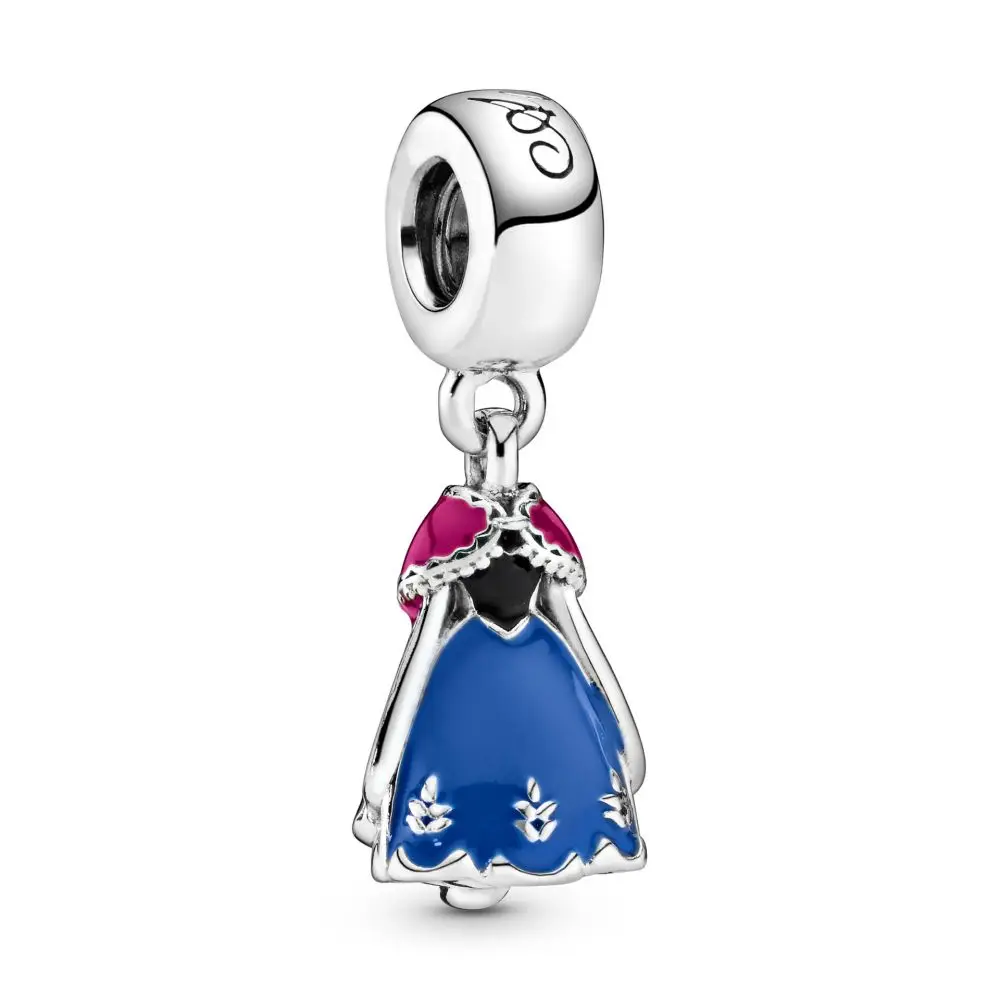 Disney 925 Sterling Silver Princess Skirt Charm Evening Dance Dress Bead Fit Original Pandoar Bracelet Pendant Girl Jewelry Gift