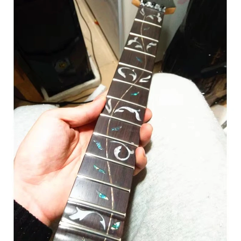 24 Frets Maple Electric Guitar Neck Rosewood Fingerboard Inlay Tree Of Lifes 12th-24th Scallop Accessories Parts