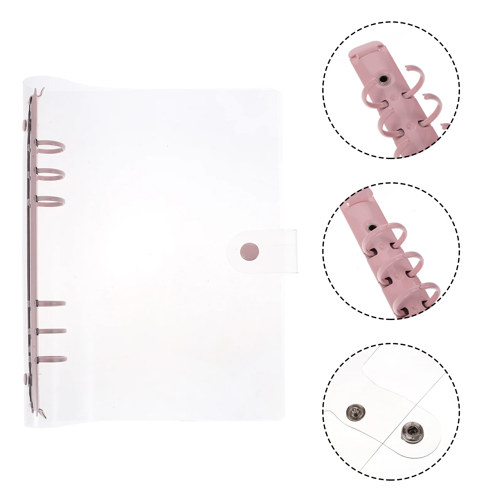 Loose Leaf Rings Notebook Binder Transparent Cover, Book Circle Ring Storage, Mini Binder Clamp For School Office