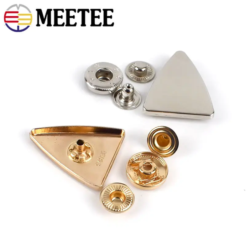 10/20Set Triangle Metal Snap Buttons 21x13mm Fastener Press Stud Button Decorative Clasp Down Jacket Clothing Sewing Accessories