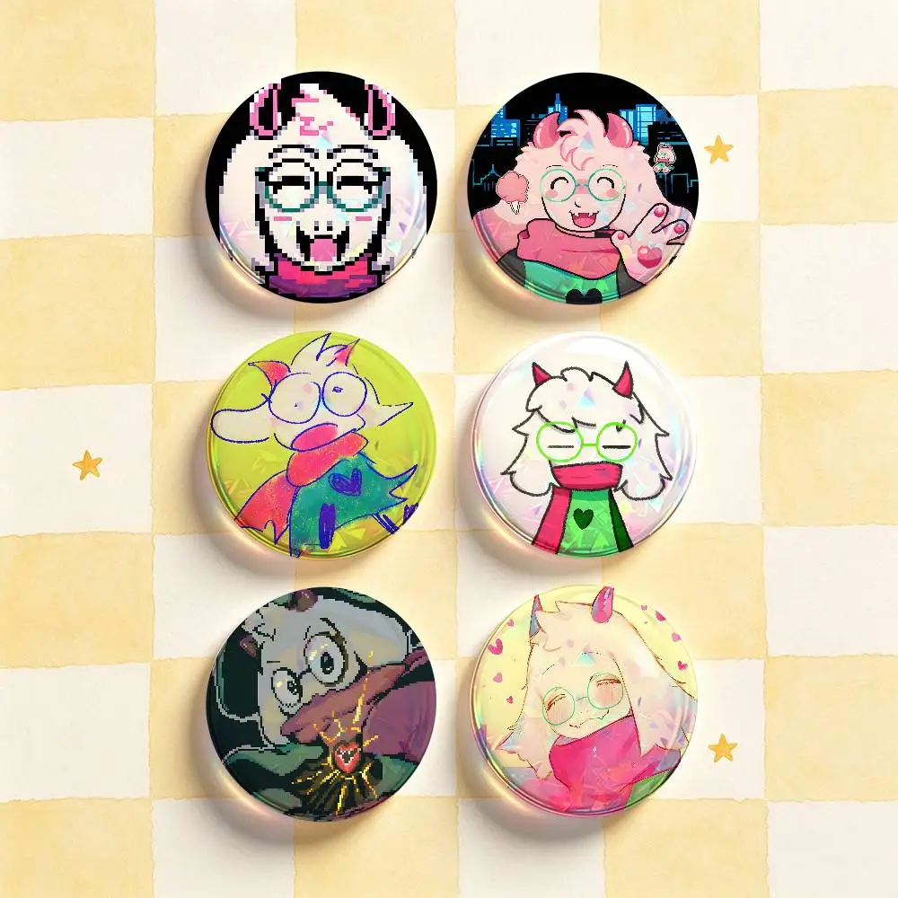 R-Ralsei D-Deltarune HD Print Badges Pretty Round Display Brooches IP merchandise 32mm 58mm 75mm 44mm 25mm