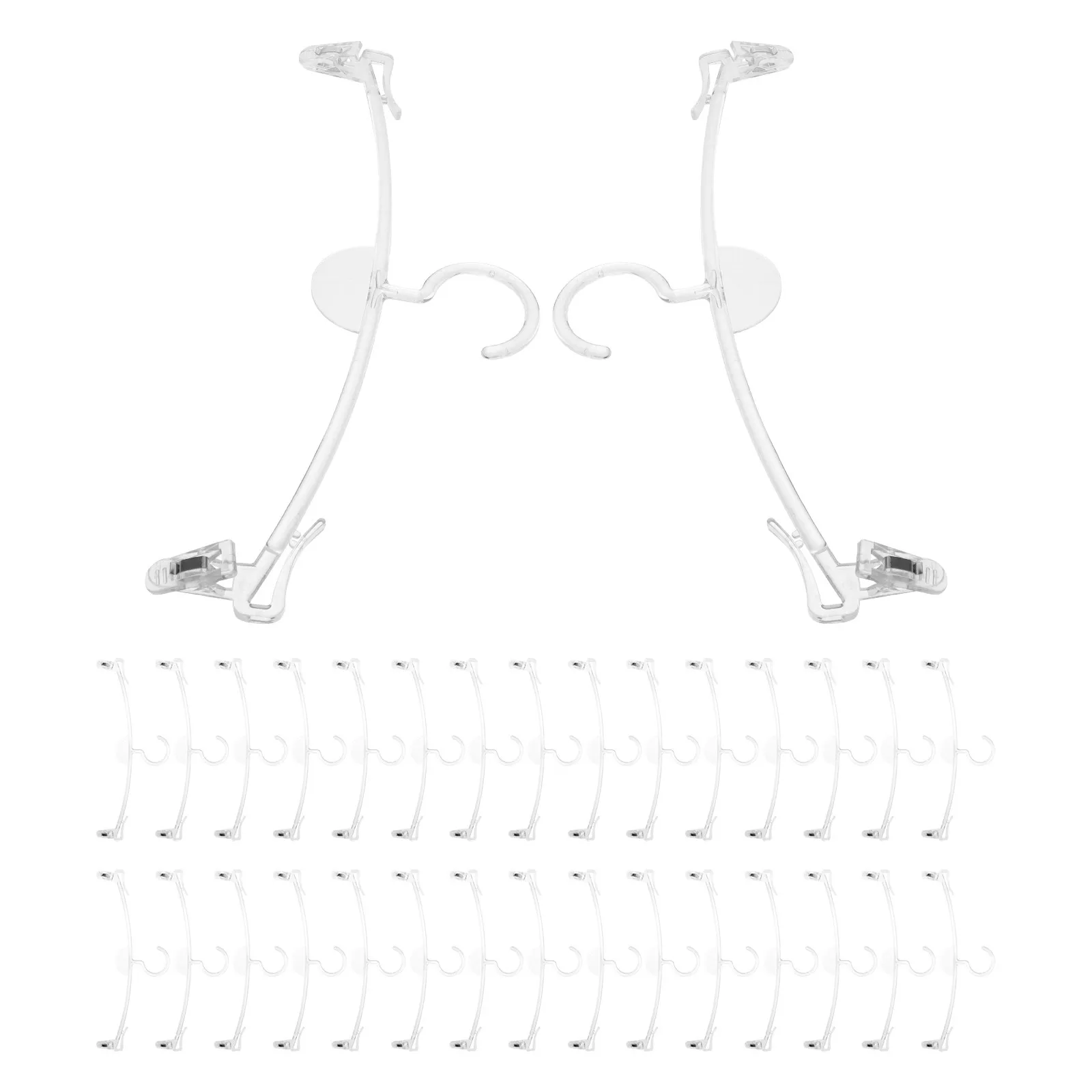 40Pcs Clear Bra Hangers with Clips Plastic Lingerie Garment Rack Versatile Clip Design for Bikini Swimsuit Underwear Closet
