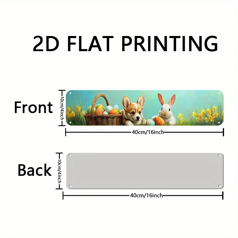 2D Flat - Adorable Spring Wall Art Featuring a Corgi Puppy ,with Easter Eggs And Daffodils, Cute Corgi Dog And Room Decoration