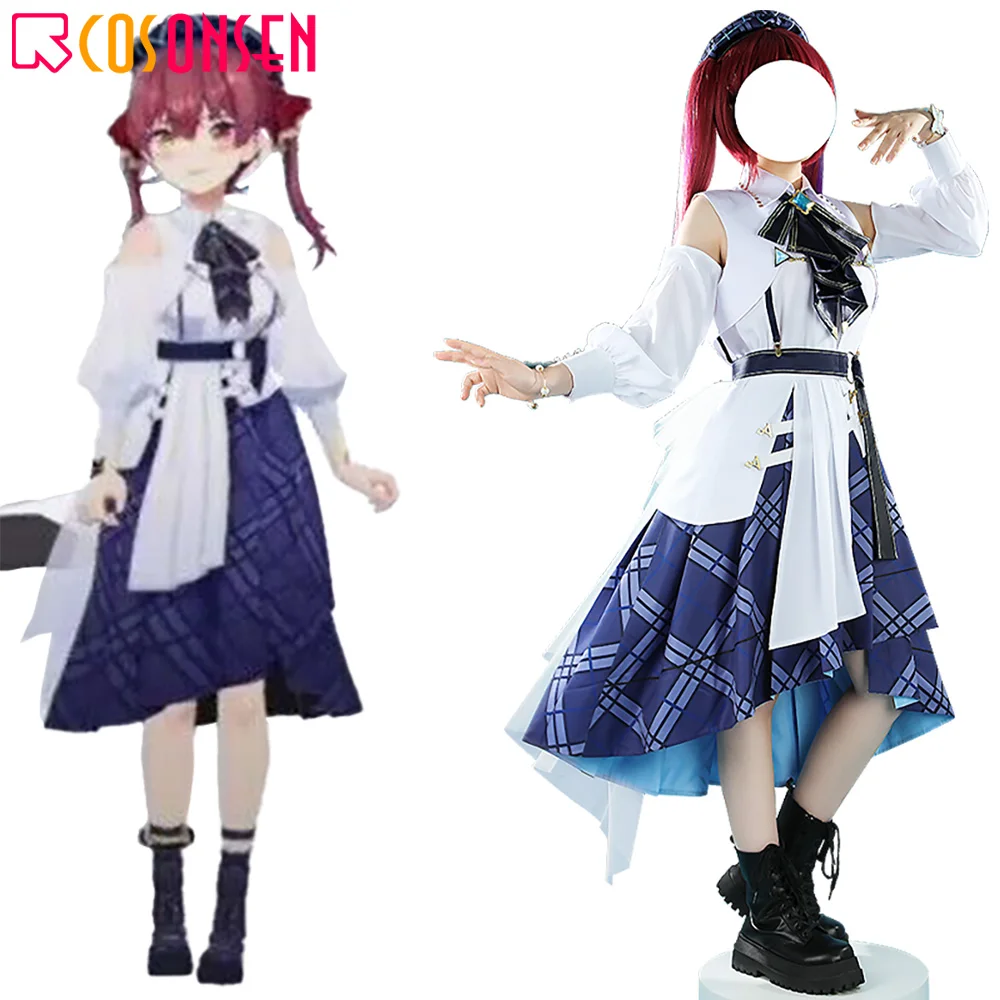 

Vtuber Hololive Blue Journey All Members Houshou Marine Hakui Shiranui Lovely Dress Cosplay Costume Halloween Party Outfit