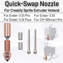 For Creality Ender 3 S1 Series Upgrade Quick-Swap Nozzle Copper Titanium For Sprite Extruder Ender-3 S1 Series/CR-10 Smart Pro
