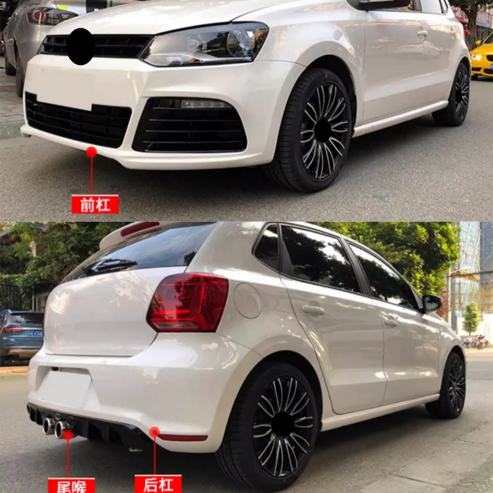 Para Volkswagen vw POLO 2018-2018 modificado sin pintar rejilla de parachoques trasero lámpara antiniebla labio trasero montaje de garganta