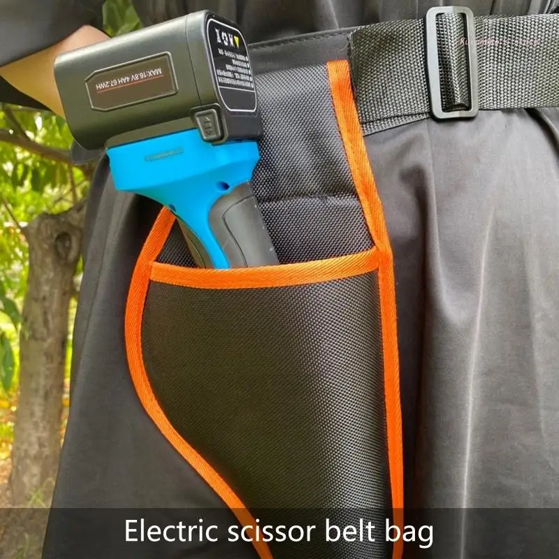 Upgraded Electric Scissors Bag Wireless Electric Shears Pockets Waist Bag Tool Holder Garden Storage Pocket with Belt HX6D