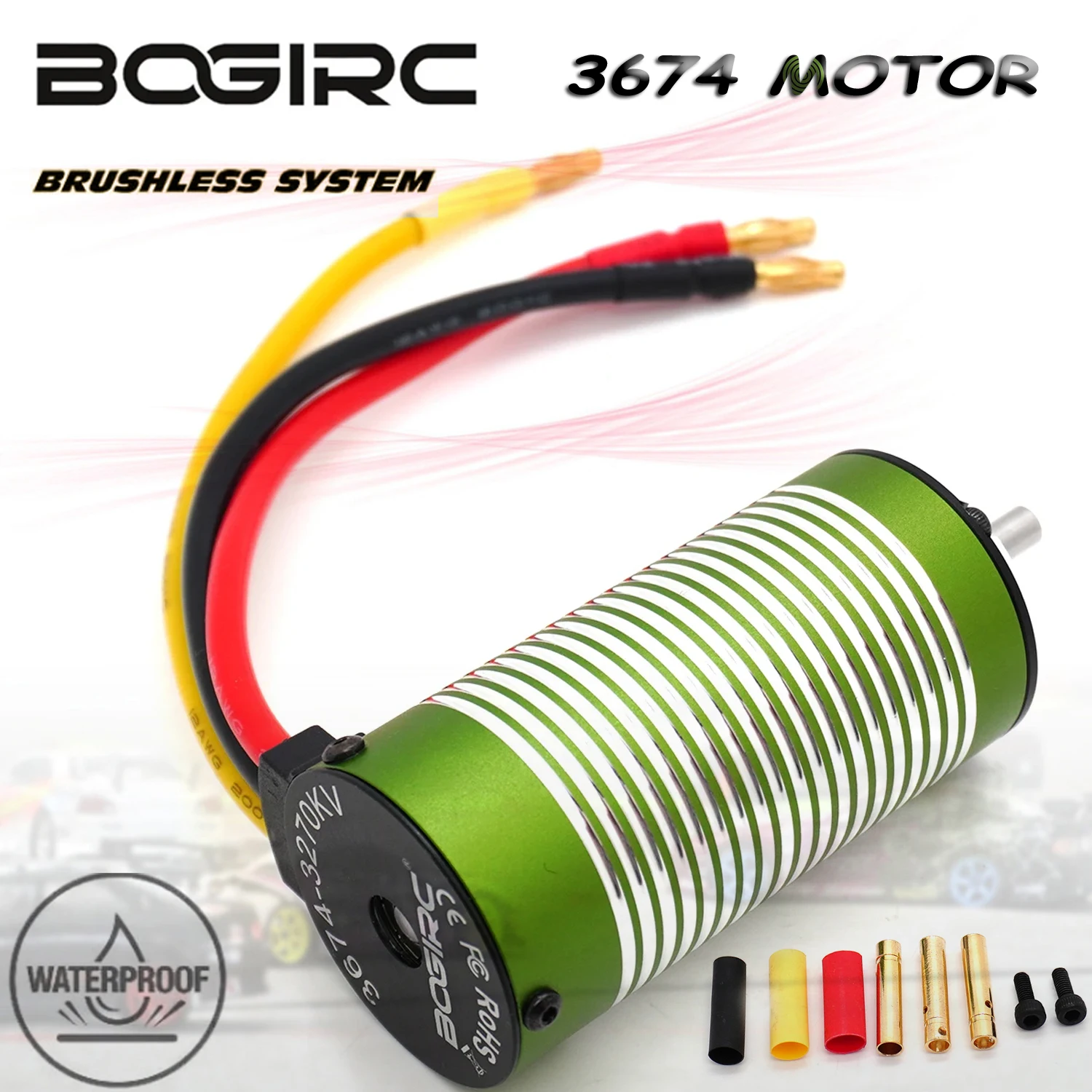 

Бесщеточный мотор BOGIRC 3674 с датчиком, вал 5,0 мм, для радиоуправляемых машин 1/8, 1/10, багги, дрифт-каров, внедорожников, радиоуправляемых лодок