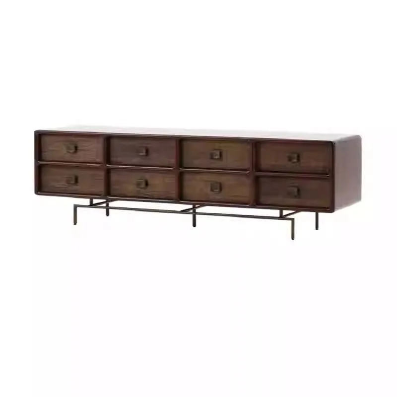 

American solid wood TV cabinet coffee table combination French retro light luxury living room furniture