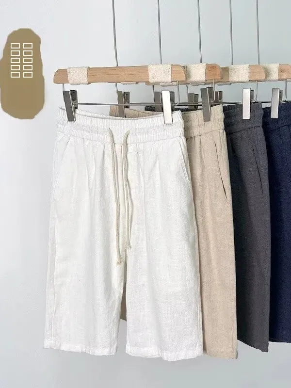 

Новые мужские брюки из хлопка и льна 2025 года, тонкие летние повседневные брюки-карго с прямыми штанинами, китайский стиль, для отдыха