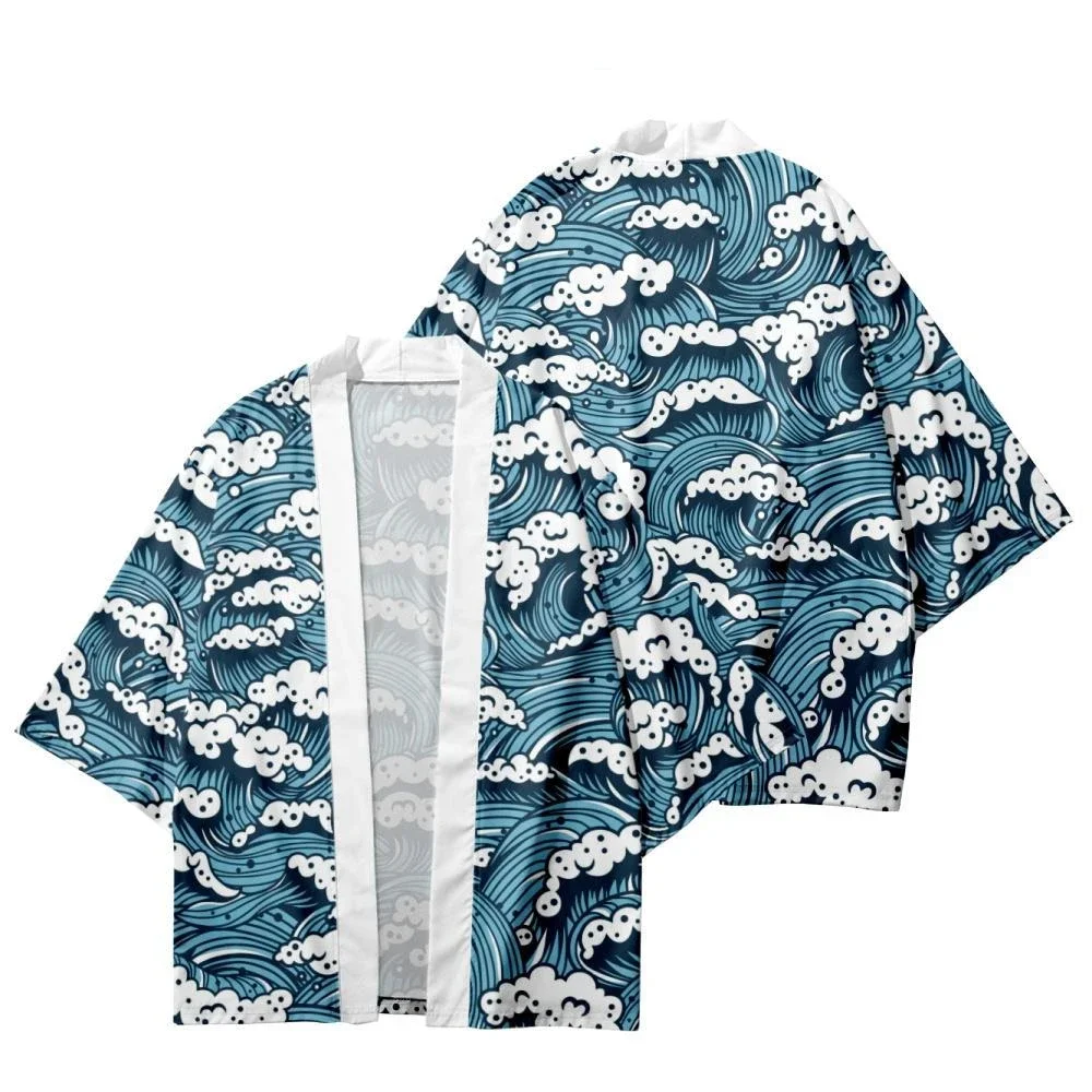 Japanese Classic Ukiyo-e Style 3D Graphic Women Kimono Summer Beach Fashion Men'sCardigan Outdoor Casual Harajuku Style Haori