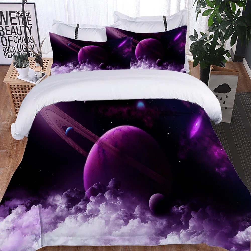 Galaxy Star Universe Psychedelic 3D Star Planet Bedding suit Space Adventure Duvet Cover Pillowcase