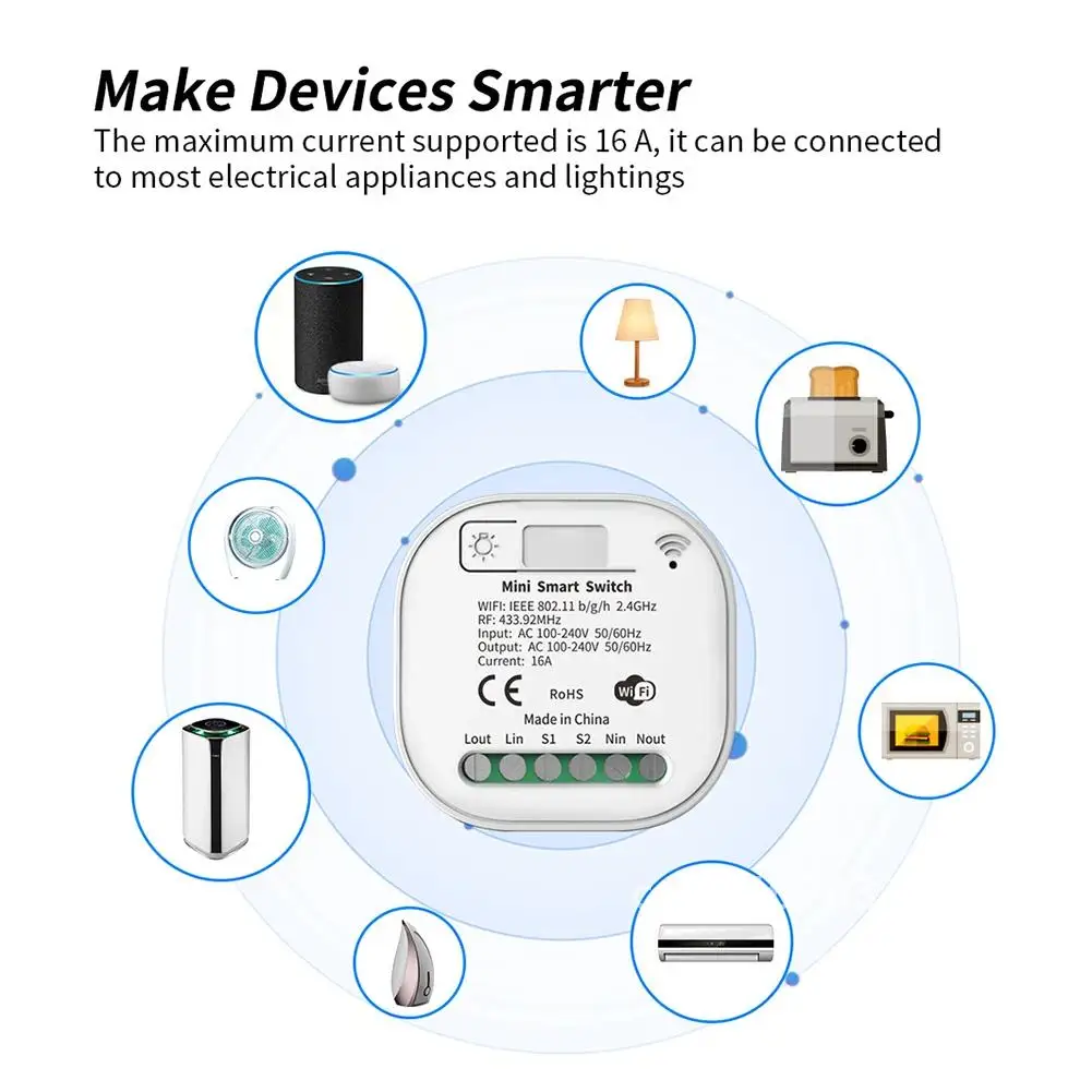 

16A New Cozylife Smart Breaker Wireless Homekit Voice Remote Control Bluetooth-compatible WiFi Smart Switches