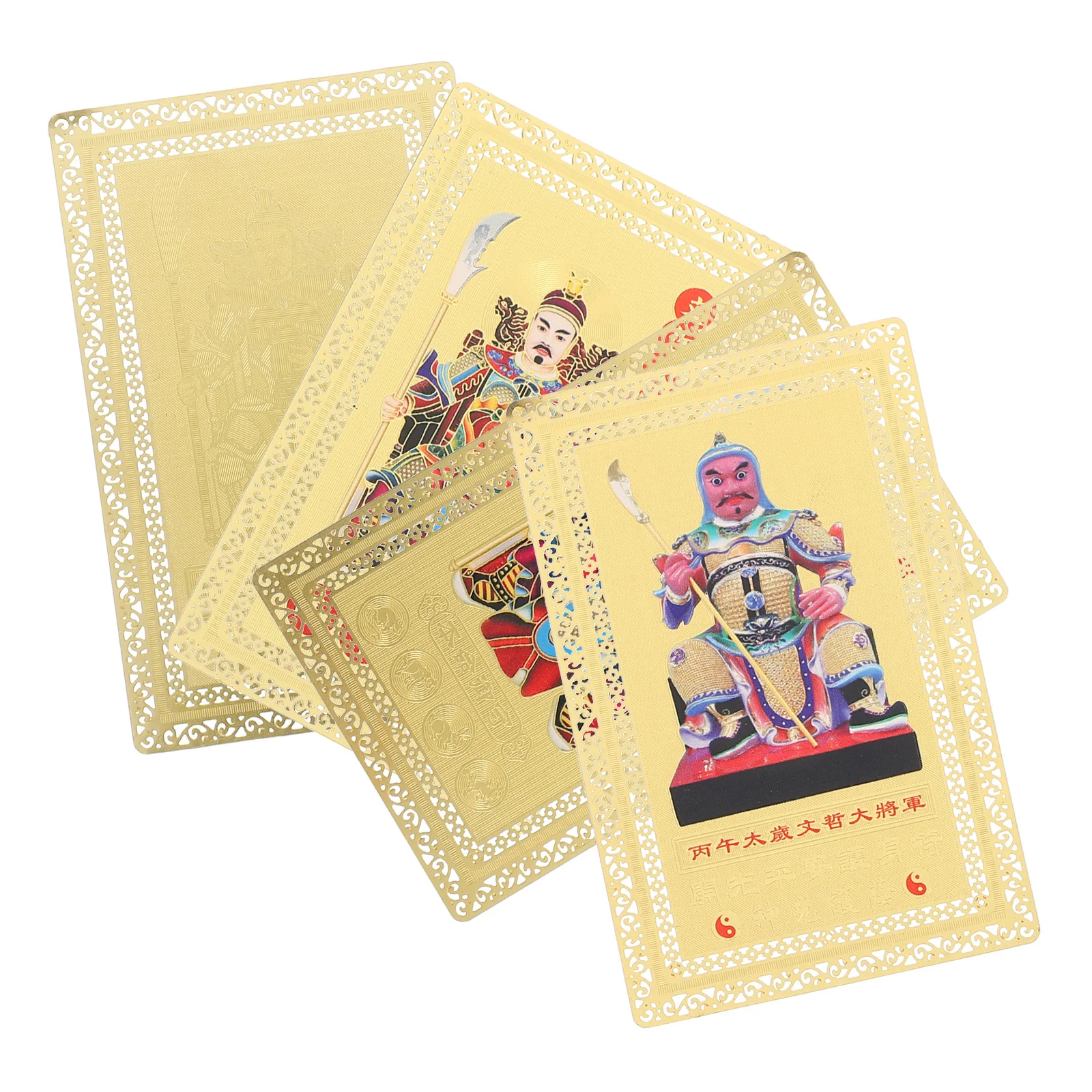 

4Pcs Tai Sui Amulet Copper Zodiac Horse Year Protection Charm Feng Shui Blessing Card Prosperity Keychain Chinese New Year Charm