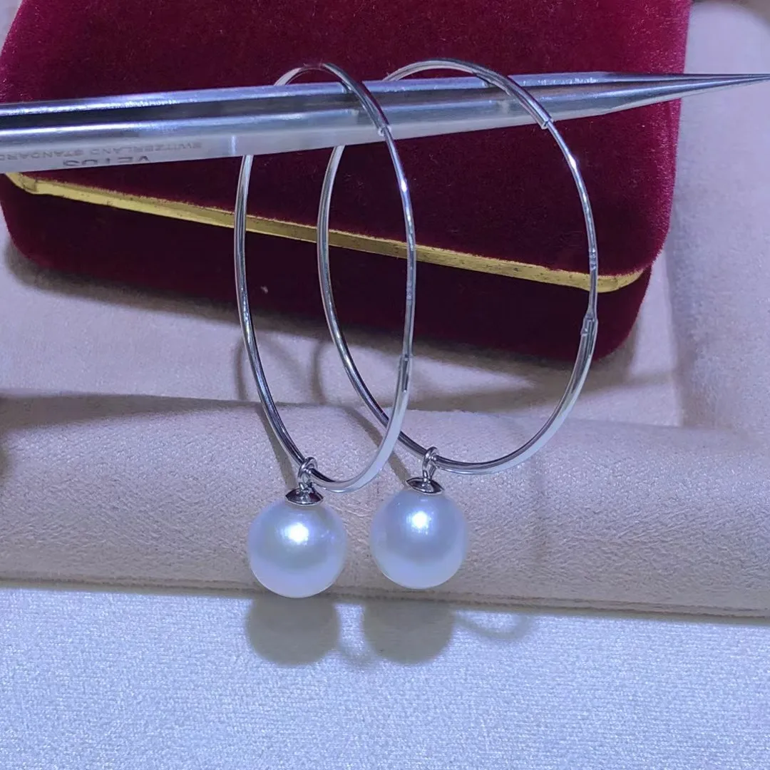 Wholesale S925 Sterling Silver Earrings Mount Findings Settings Base Mounting Parts Accessory for 9-10mm Pearls 5 pairs/lot