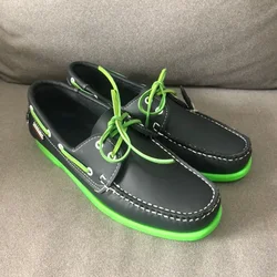 2024 Genuine Leather Loafers Men Moccasin Sneakers Driving Shoes Causal Men Shoes Handmade Classic Docksides Boat Shoes