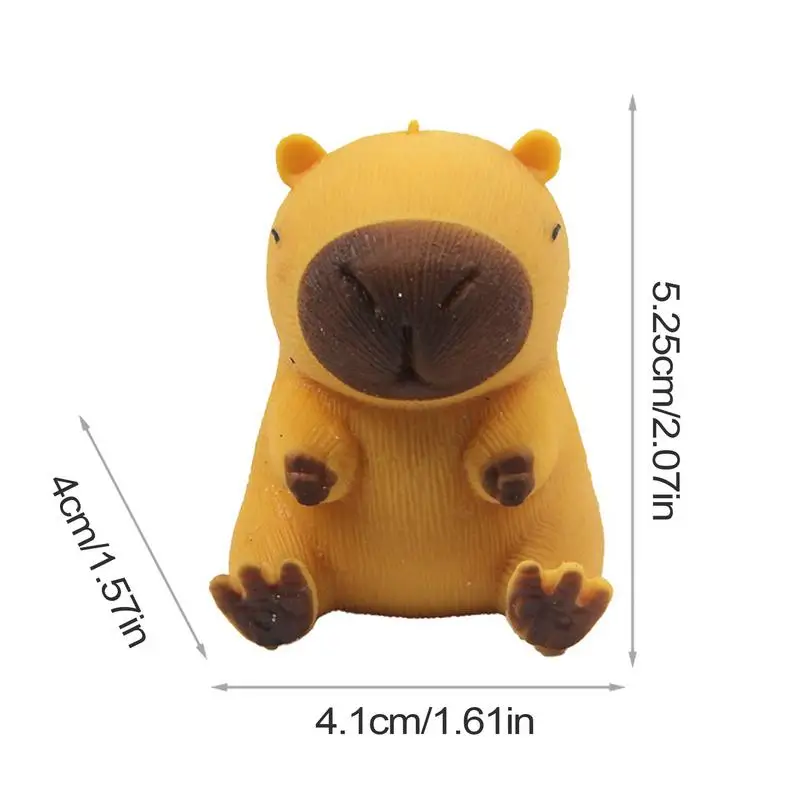 아이들을위한 짜기 장난감 Capybara 고무 짜기 모델 데스크탑 장식 느린 리바운드 꼬집는 장난감
