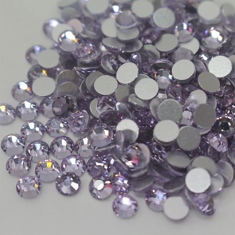 האיכות הטובה ביותר 2058 לא hotfix קריסטל סגול שטוח בחזרה ללא תיקון חם דבק אבני חן על קריסטל