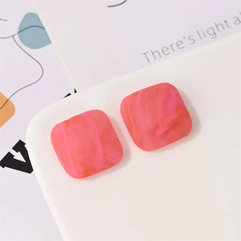 컬러 인쇄 기하학 사각형 모양 송진 카보숑 비즈, DIY 쥬얼리 의류, 헤어 액세서리, 무료 배송, 로트당 100 개, 18mm