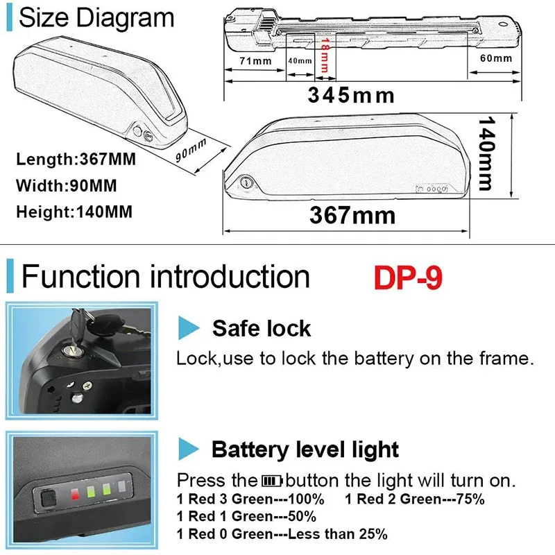 48v Electric Bicycle 36v Hailong 40ah Batterie Polly DP9  Bateria 52v 25 40 30ah 2000w E bike cham rider 50ah 1500w Lithium Accu