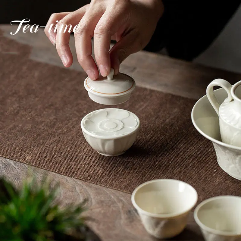 Creativity Ding Kiln Lid Saucer Handmade Ceramics Lotus Pod Teapot Lid Holder Crafts Teaware Ornaments Tea Ceremony Accessories