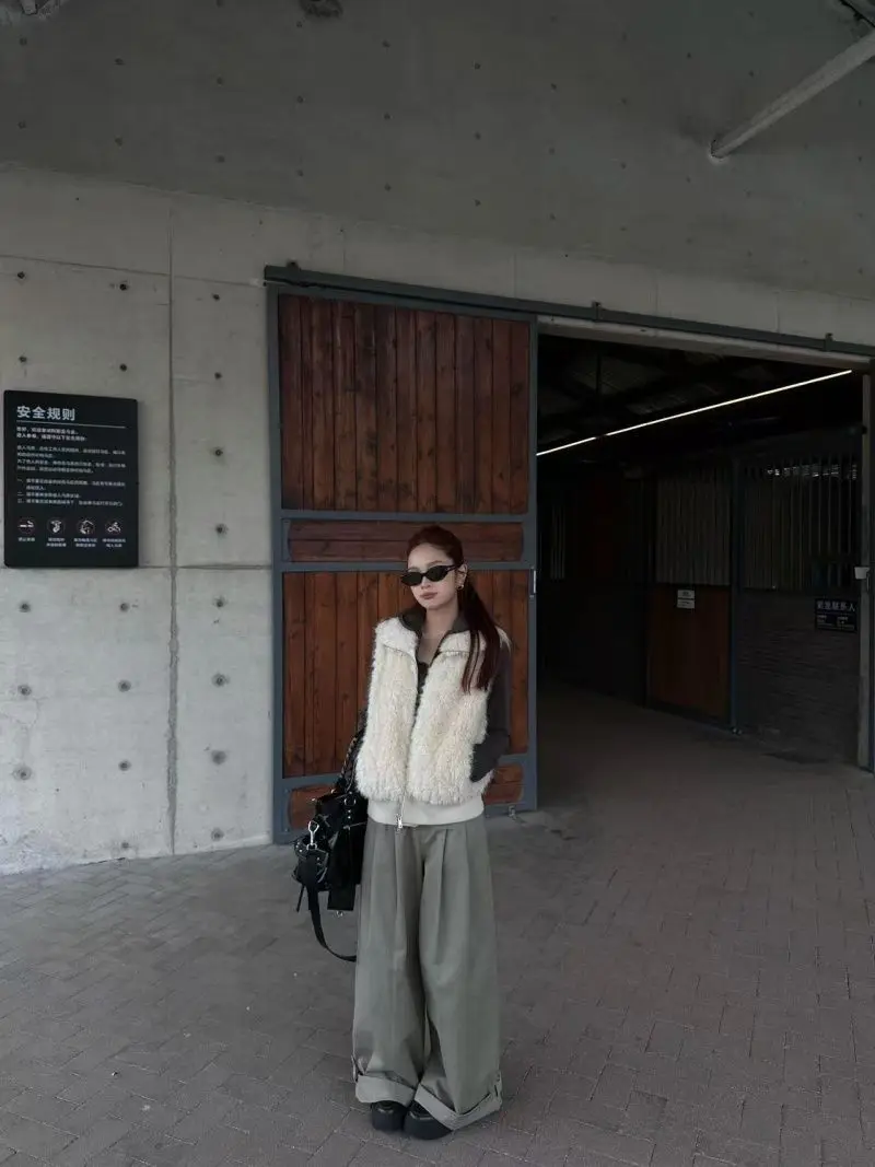 

Vests Waistcoats Thick Womens Waistcoat Formal Autumn Patchwork Baggy School Academia Layered Preppy Relaxed Gorpcore Urban Sexy